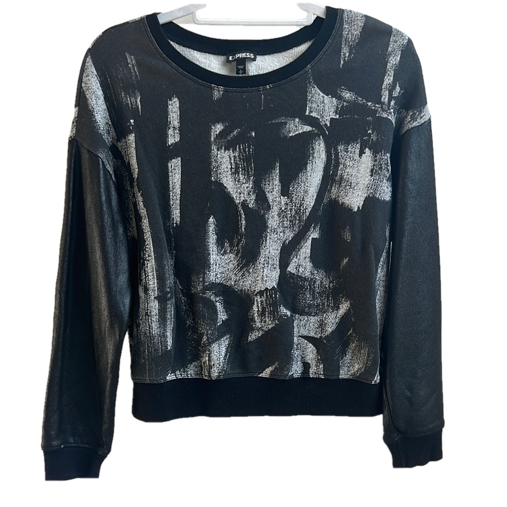 Express Black and Gray Women's Sweater